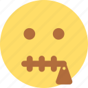 emoji, emoticon, face, mouth, smiley, sticker, zipper