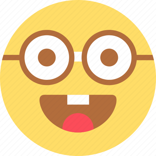 Emoji, emoticon, expression, face, nerd, smiley, sticker icon - Download on Iconfinder