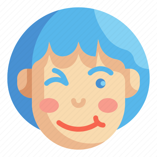 Blink, emoji, emoticons, emotion, feelings, smileys, wink icon - Download on Iconfinder