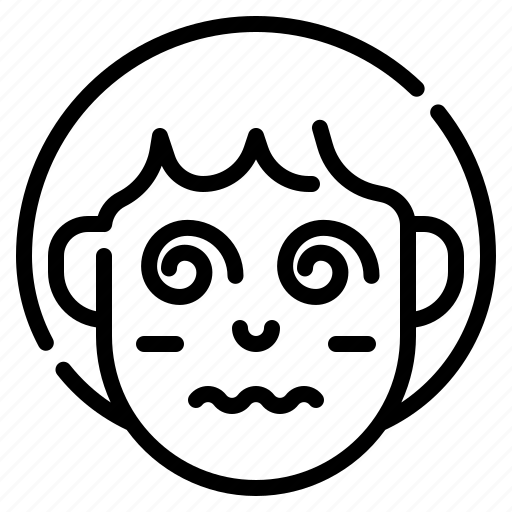 Dizziness, dizzy, emoji, emoticons, face, faint, headache icon - Download on Iconfinder