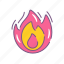 fire, hot, burn, flme, heat, angry, emoji, emoticon 