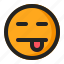 emoji, emoticon, happy, mock 