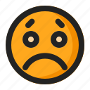disappointed, emoji, emoticon, sad