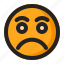 disappointed, emoji, emoticon, sad 