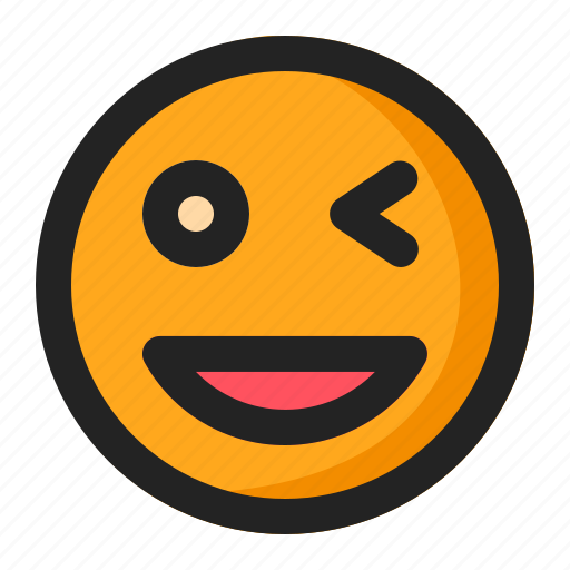 Blink, emoji, emoticon, happy, laugh, smile icon - Download on Iconfinder