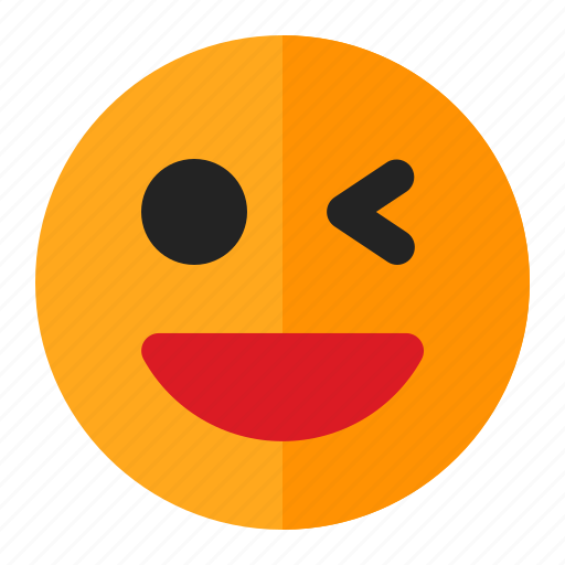 Blink, emoji, emoticon, happy, smile, wink icon - Download on Iconfinder