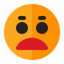 emoji, emoticon, sad, worried