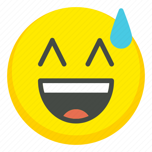 Laugh, smile, drop, emoji, emoticon icon - Download on Iconfinder
