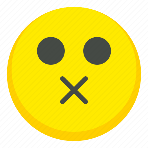 Mute, shut, up, silence, silent, emoji, emoticon icon - Download on Iconfinder