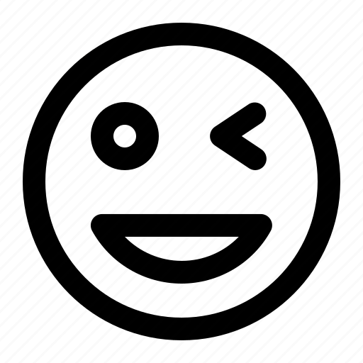 Blink, emoji, emoticon, happy, laugh, smile, wink icon - Download on Iconfinder