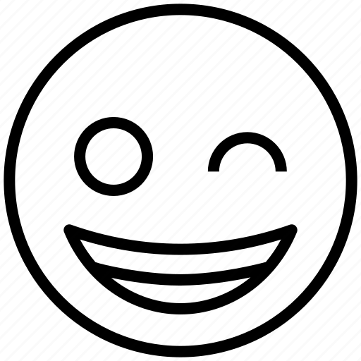 Emoji, face, emoticon, expression, wink, smile, smiley icon - Download on Iconfinder