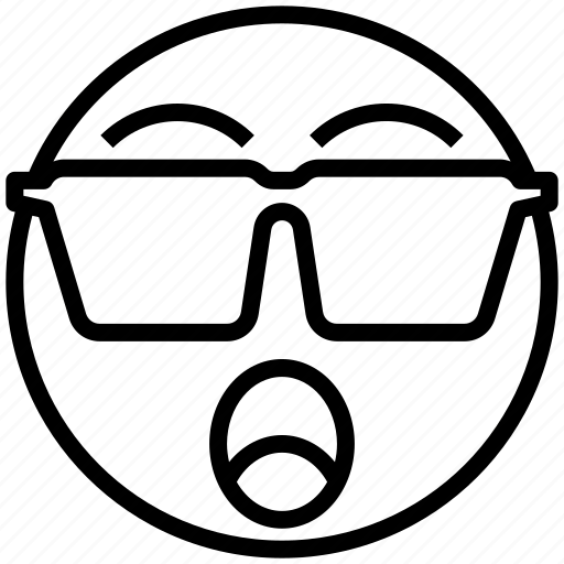 Emoji, face, emoticon, expression, glasses, shocked, surprised icon - Download on Iconfinder