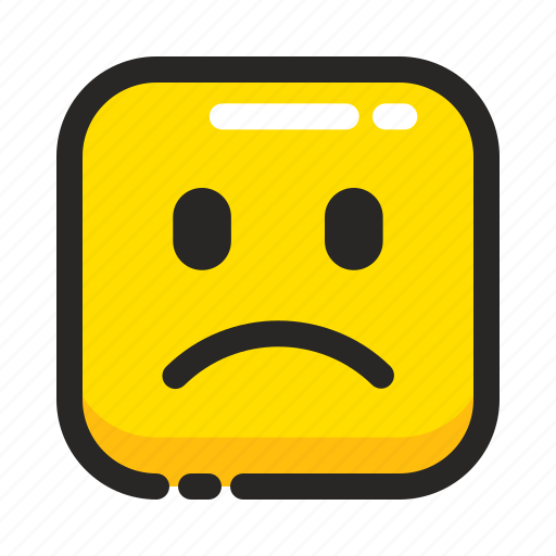 Emoji, emotion, expression, face, pouting, sad, square icon - Download on Iconfinder