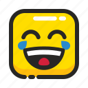 emoji, emotion, face, happy, laugh, smile, square