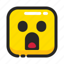 emoji, emotion, expression, shock, square, surprise, upset