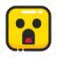 emoji, emotion, expression, shock, square, surprise, upset 