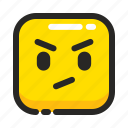 angry, avatar, emoji, expression, face, mad, square