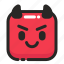 cute, devil, emoji, halloween, rounded, spooky, square 