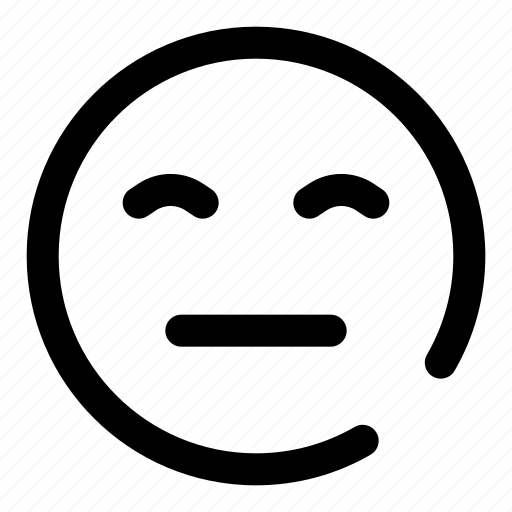 Meh, close, eye, emoji, emoticon, face, expression icon - Download on Iconfinder