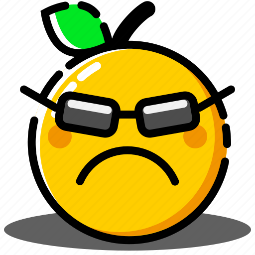 Cool, emoji, emoticon, expression, face, orange, unhappy icon - Download on Iconfinder