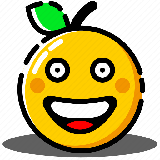 Emoji, emoticon, expression, face, happy, orange, smile icon - Download on Iconfinder