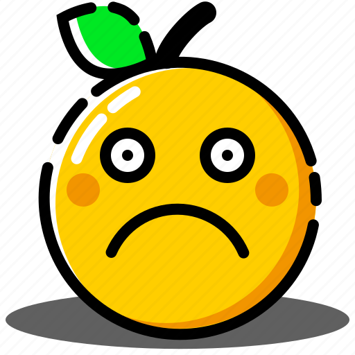 Emoji, emoticon, expression, face, orange, unhappy, worried icon - Download on Iconfinder