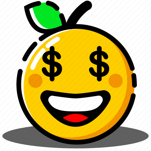 Avatar, emoji, emoticon, happy, money, orange icon - Download on Iconfinder