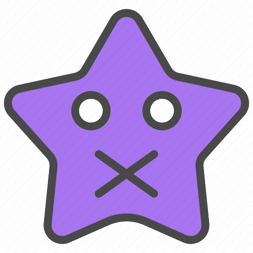 Silent, star, emoticon, face, emoji, mute, expression icon - Download on Iconfinder