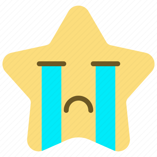 Emoji, expression, sad, star, emoticon, face, cry icon - Download on Iconfinder