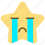 emoji, expression, sad, star, emoticon, face, cry 