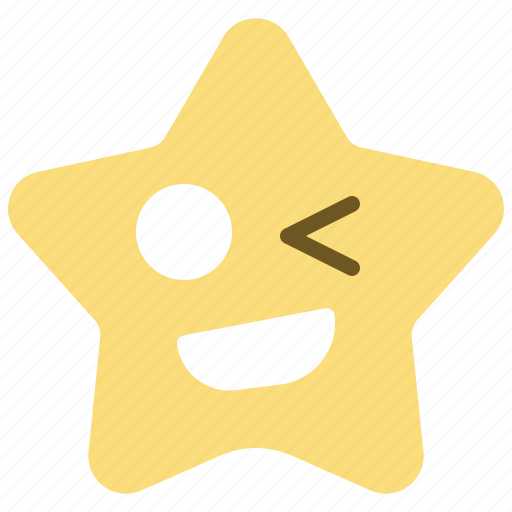 Wink, emoji, expression, star, emoticon, face icon - Download on Iconfinder