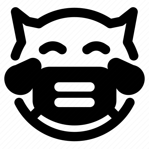 Devil, joy, covid, mask, emoticon icon - Download on Iconfinder