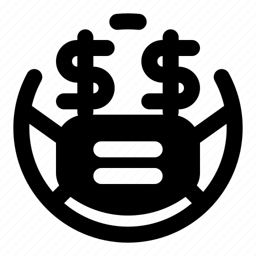 Dollar, eyes, mask, covid, emoticon icon - Download on Iconfinder