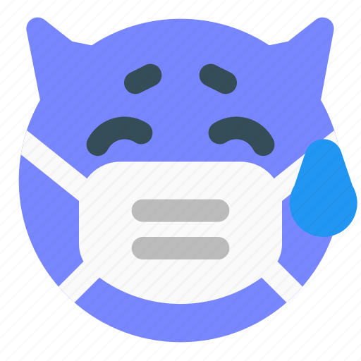 Devil, crying, covid, emoticon, mask icon - Download on Iconfinder