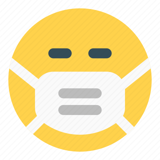 Expressionless, covid, emoticon, mask icon - Download on Iconfinder