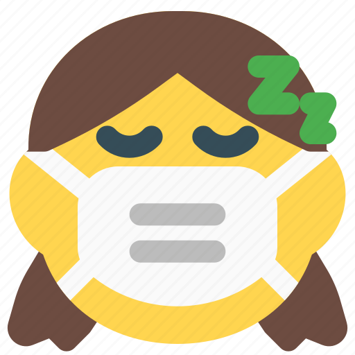 Girl, sleeping, covid, emoticon, mask icon - Download on Iconfinder