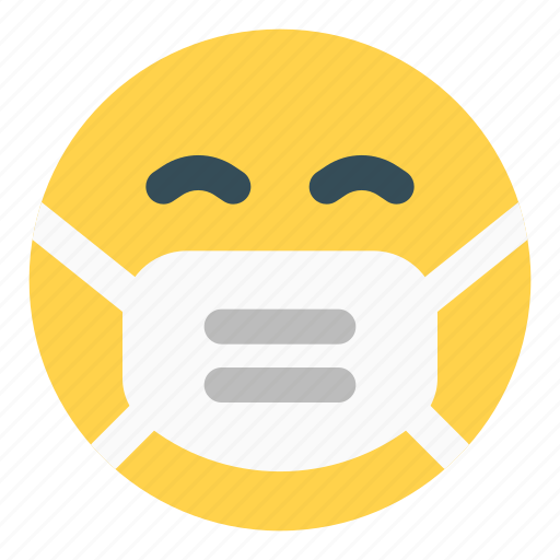 Grinning, covid, emoticon, mask, safety icon - Download on Iconfinder