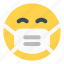 grinning, covid, emoticon, mask, safety 