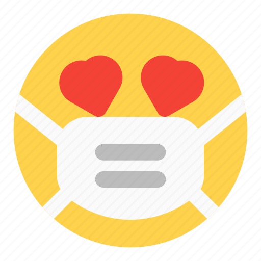 Heart, eyes, covid, emoticon, mask icon - Download on Iconfinder