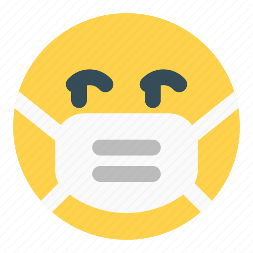 Looking, right, covid, emoticon, mask icon - Download on Iconfinder
