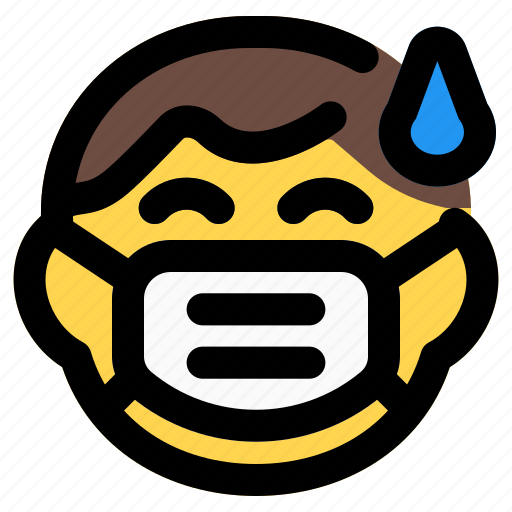 Child, sweat, covid, emoticon, mask icon - Download on Iconfinder
