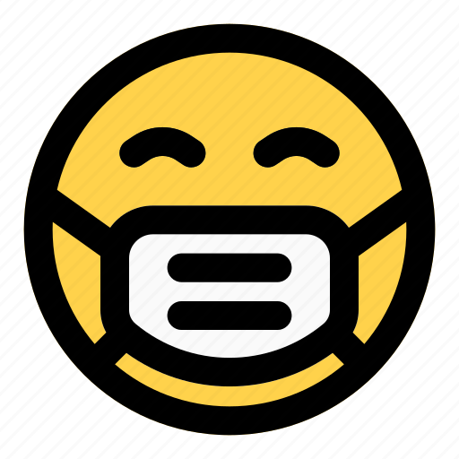 Grinning, covid, emoticon, expression icon - Download on Iconfinder