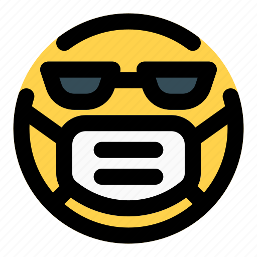 Sunglasses, covid, emoticon, expression icon - Download on Iconfinder