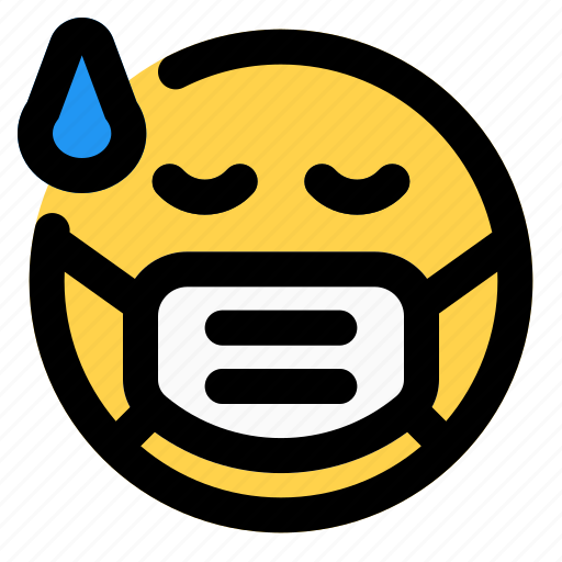 Sweat, covid, emoticon, mask icon - Download on Iconfinder