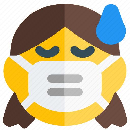 Girl, sweat, emoticon, expression icon - Download on Iconfinder