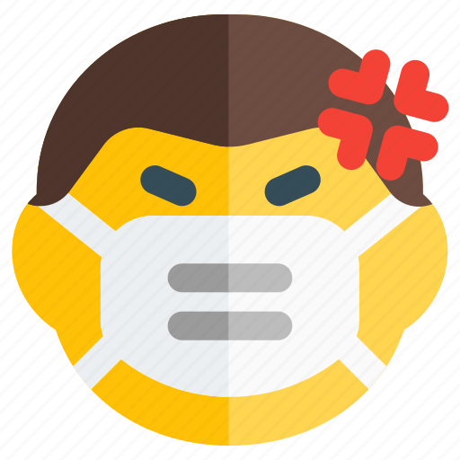 Man, angry, covid, emoticon icon - Download on Iconfinder