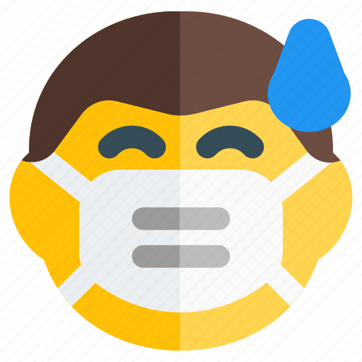 Man, sweat, safety, covid, emoticon icon - Download on Iconfinder