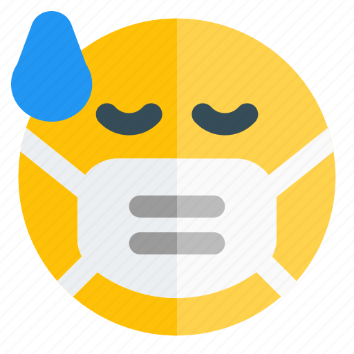 Sweat, mask, safety, covid, emoticon icon - Download on Iconfinder