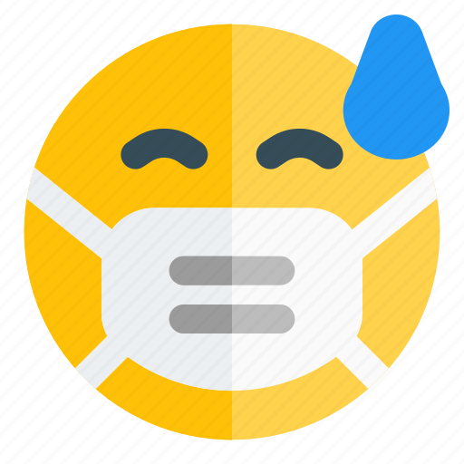 Sweat, covid, mask, emoticon icon - Download on Iconfinder