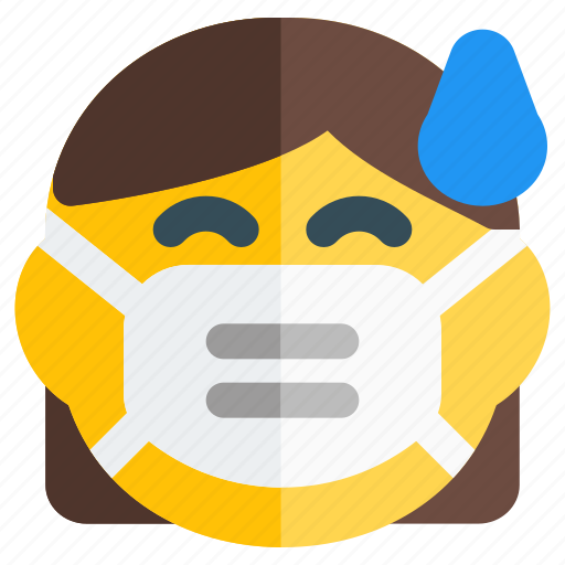 Woman, sweat, emoticon, mask icon - Download on Iconfinder